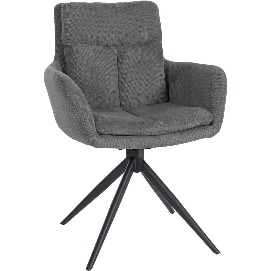 Chaise Visiteur GLAM, Design Contemporain, Pivotente, en Tissu Gris