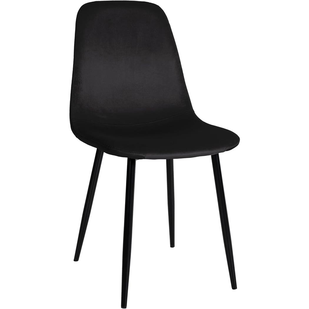 Chaise visiteur NAIPES, Design Elégant, Structure en métal Noir, Velours Noir