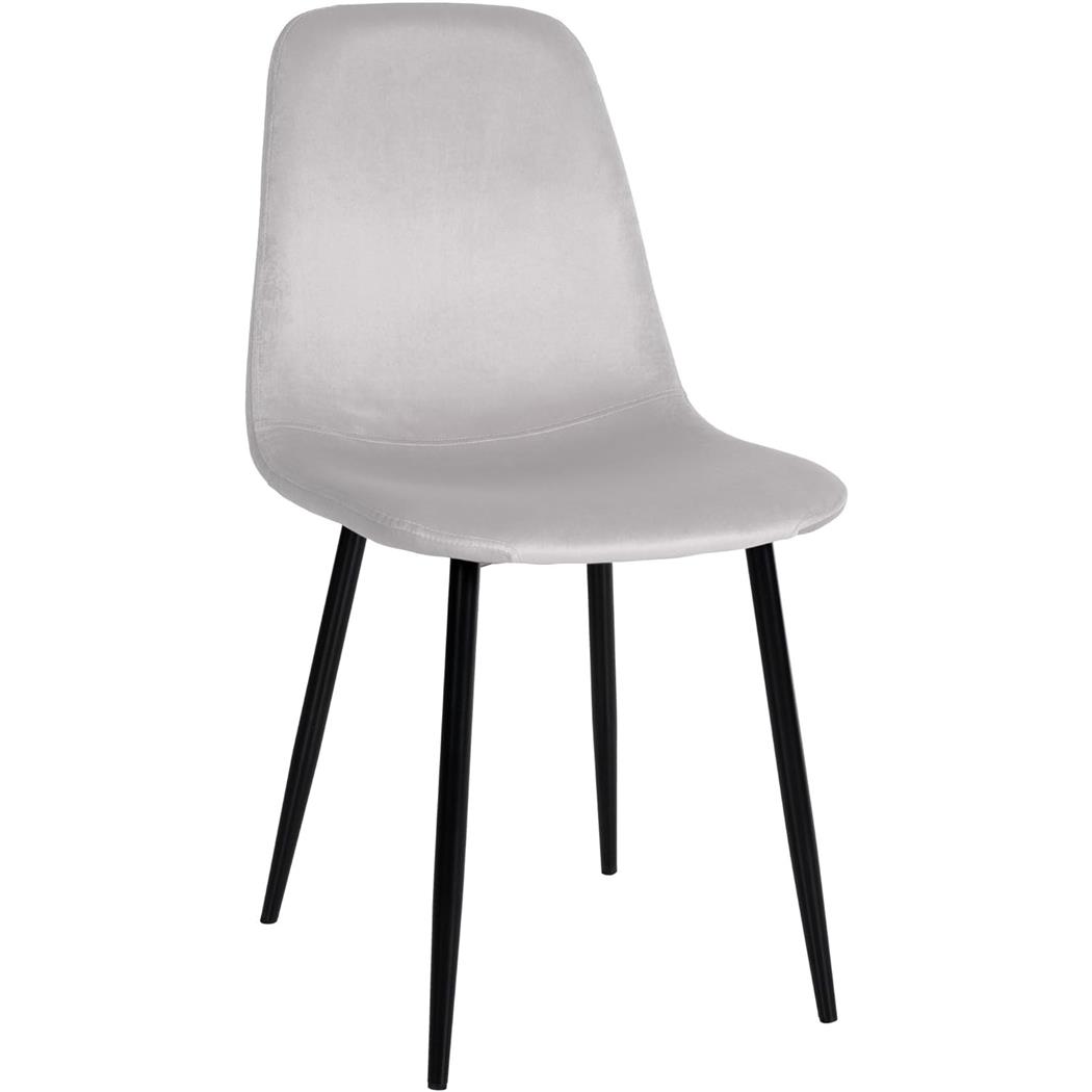Chaise visiteur NAIPES, Design Elégant, Structure en métal Noir, Velours Crème