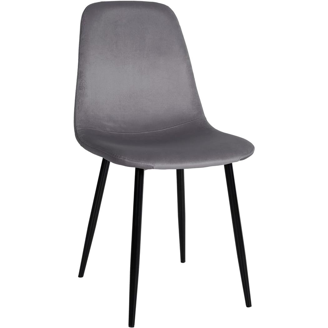 Chaise visiteur NAIPES, Design Elégant, Structure en métal Noir, Velours Gris Foncé