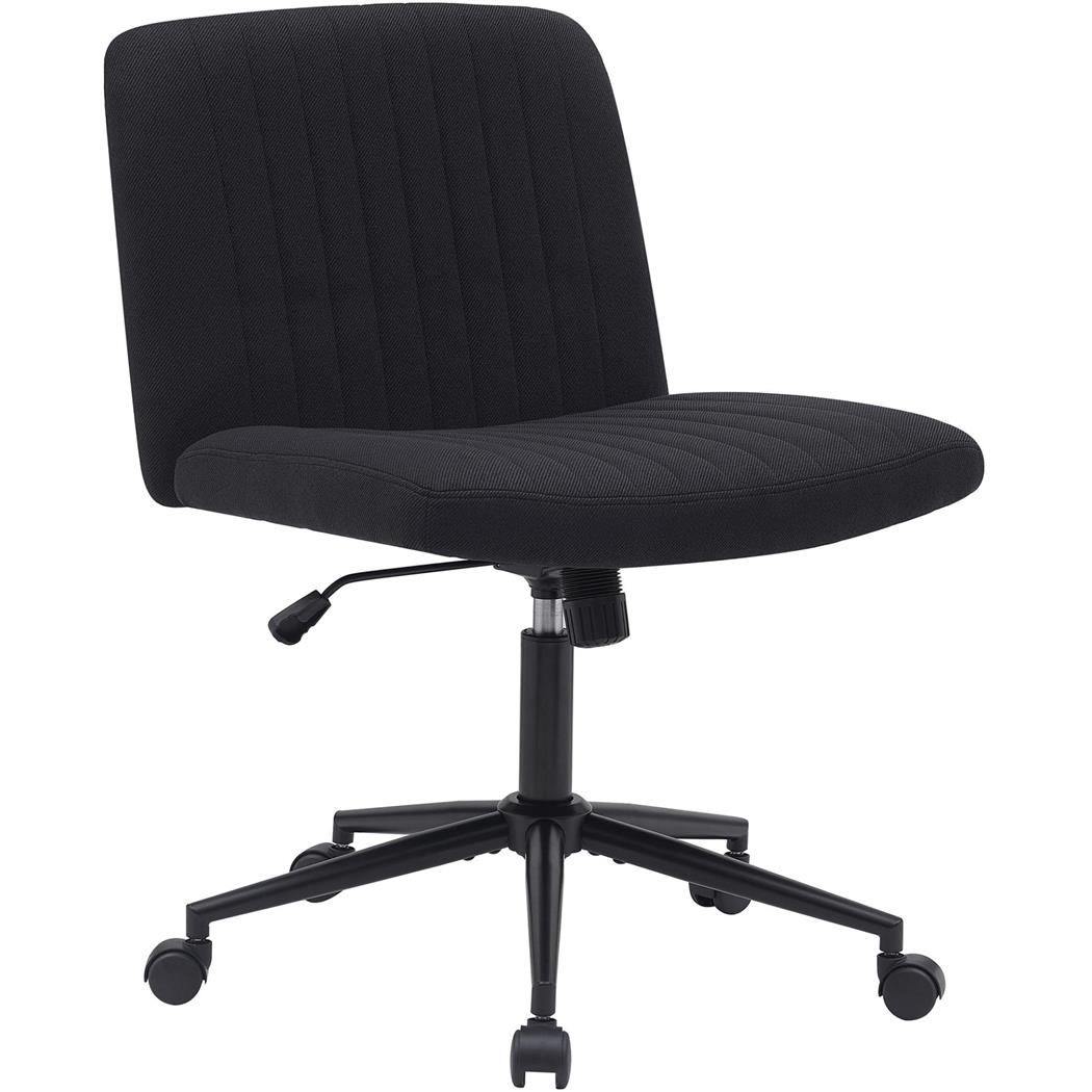 Chaise de Bureau SONNY, Structure en Métal, Revêtement en Tissu, Noir