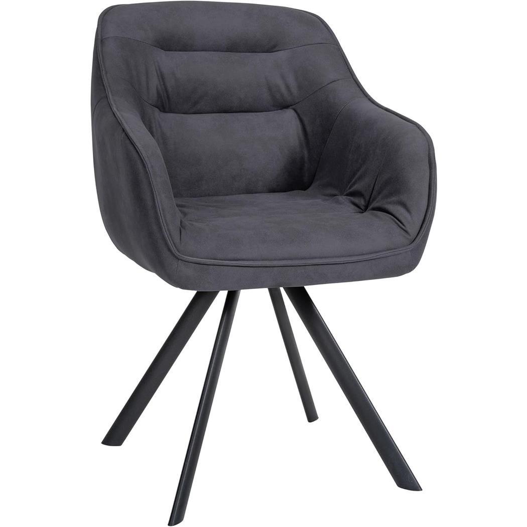 Chaise Visiteur CLODIS TISSU, Piètement Métallique, Noir