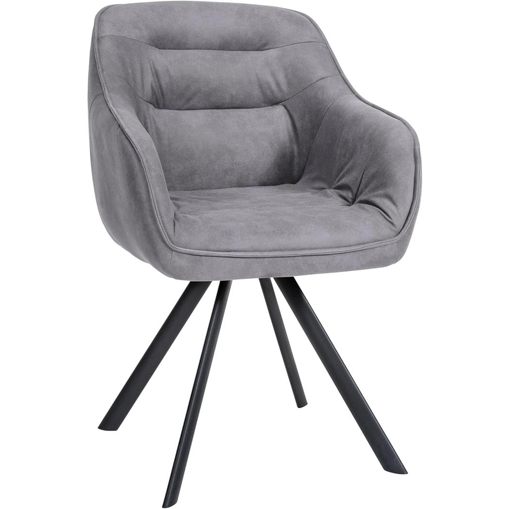 Chaise Visiteur CLODIS TISSU, Piètement Métallique, Gris