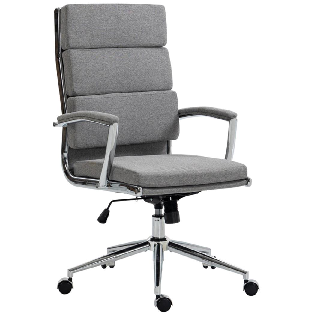 Fauteuil de Bureau TODRA TISSU, Confort et Elegance, Piètement Acier Chromé, Gris
