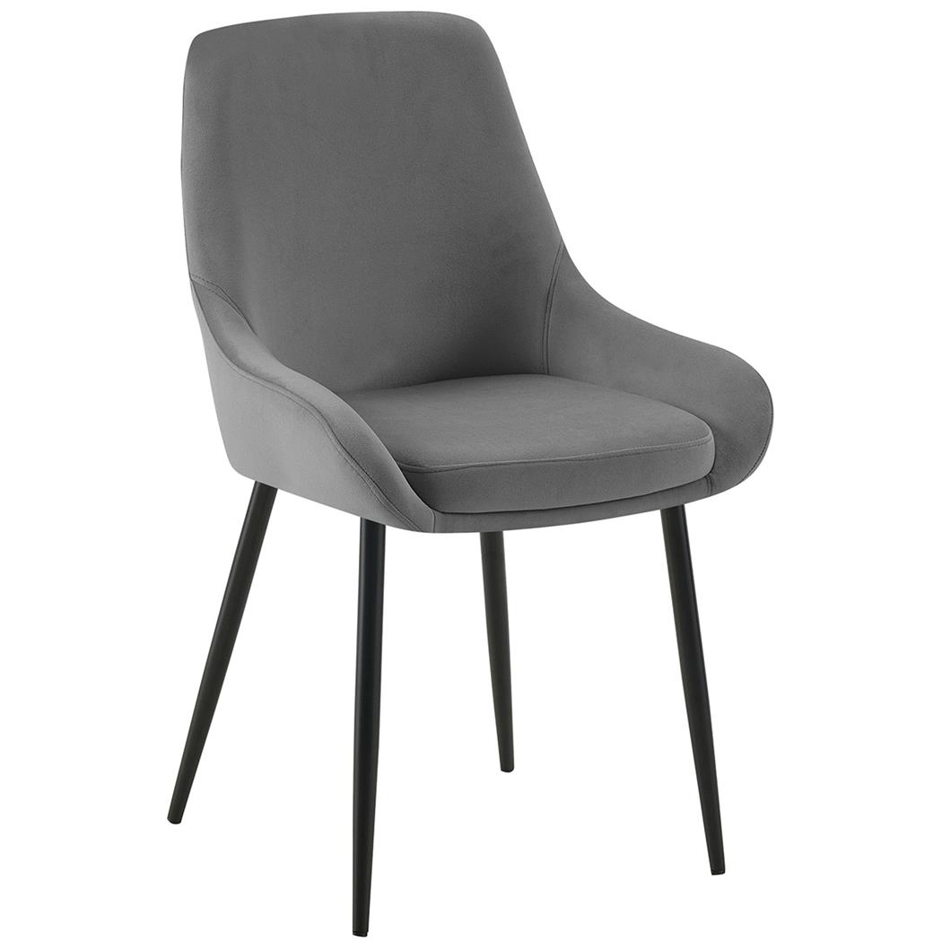 Chaise Visiteur ANKARA, Grand Confort, en Velours, Gris Foncé
