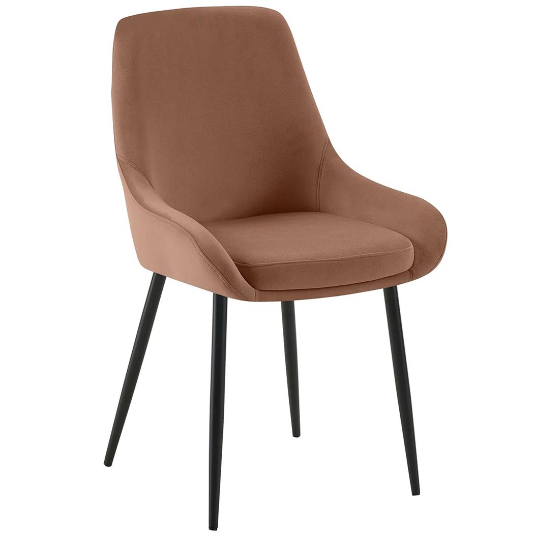 Chaise Visiteur ANKARA, Grand Confort, en Velours, Marron