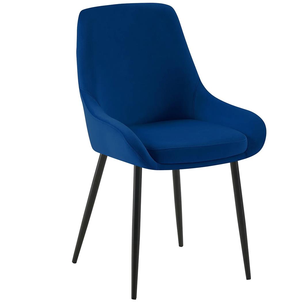 Chaise Visiteur ANKARA, Grand Confort, en Velours, Bleu