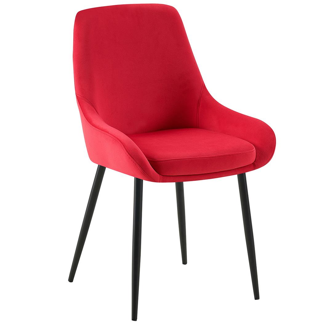 Chaise Visiteur ANKARA, Grand Confort, en Velours, Rouge