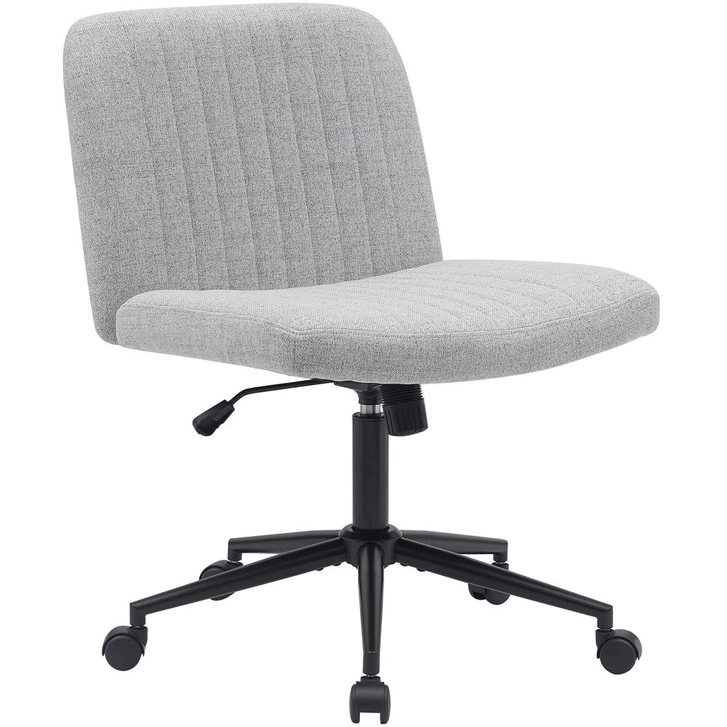 Chaise de Bureau SONNY, Structure en Métal, Revêtement en Tissu, Gris Clair