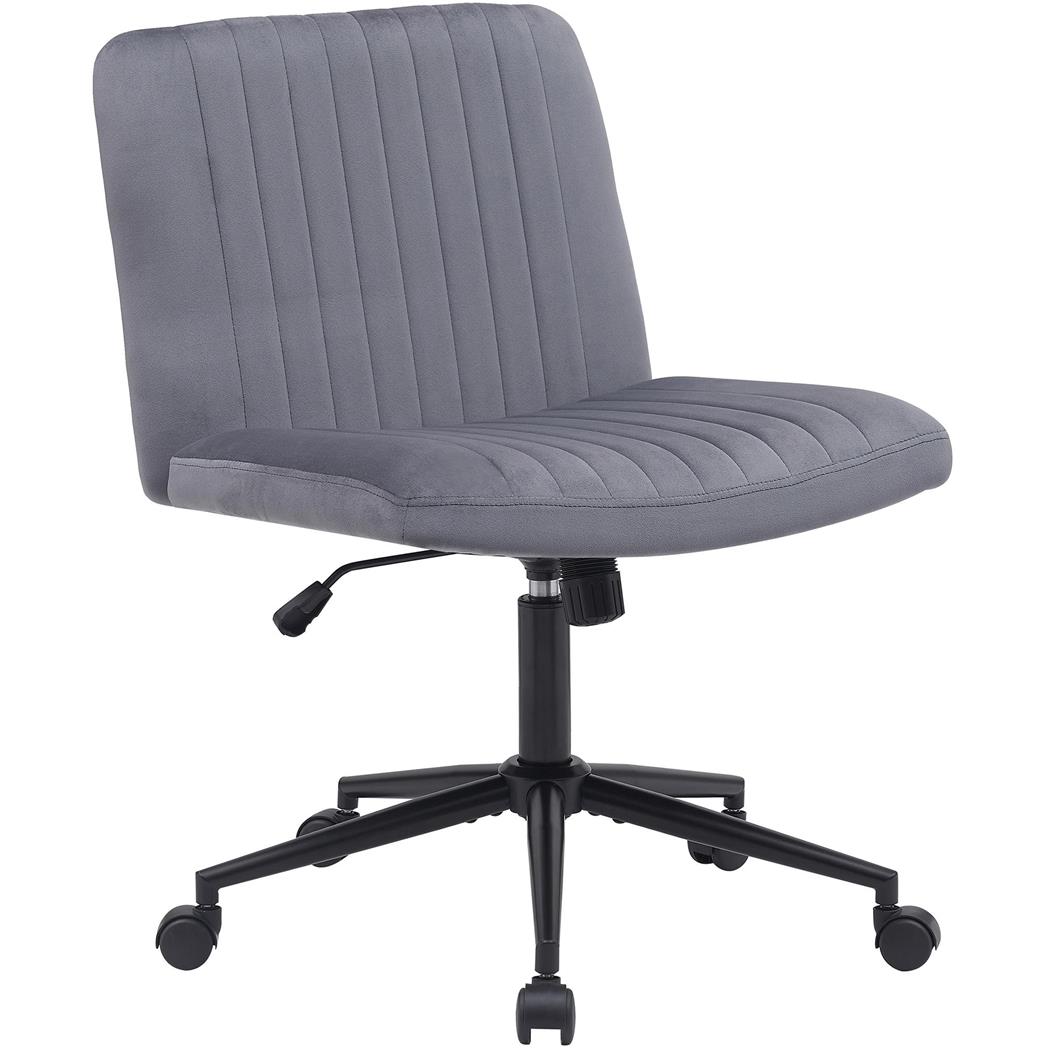 Chaise de Bureau SONNY, Structure en Métal, Revêtement en Velours, Gris