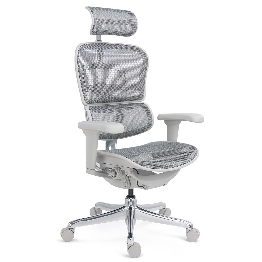 Chaise Ergonomique ERGO ULTRA GREY, 100% Ajustable, Utilisation Intensive 8h, en Maille, Gris