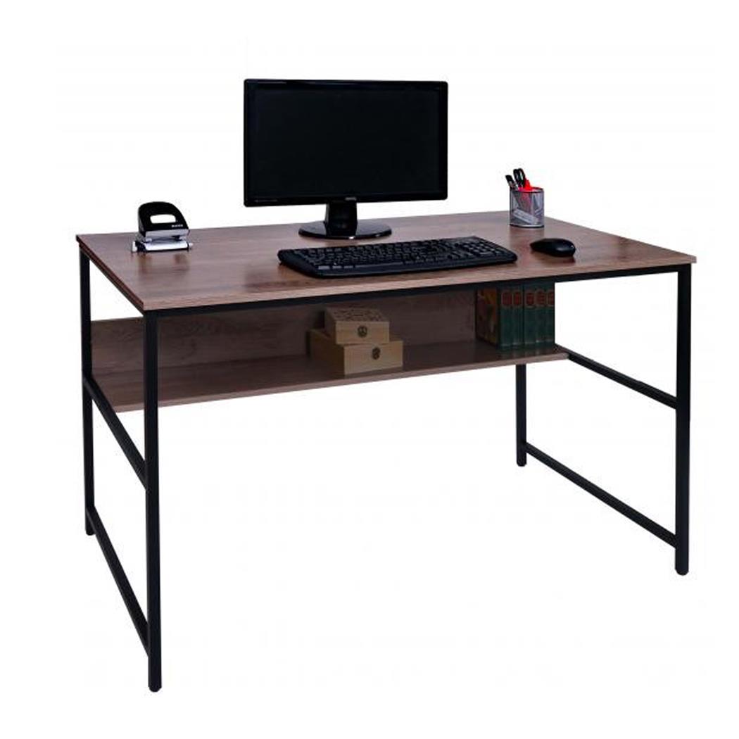 Bureau Informatique EVOKE, 120 x 60 x 78 cm, structure en métal, couleur Chêne