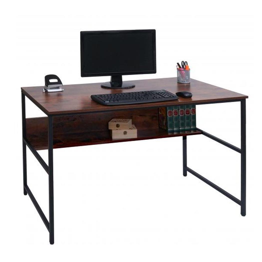 Bureau Informatique EVOKE, 120 x 60 x 78 cm, structure en métal, couleur Noyer