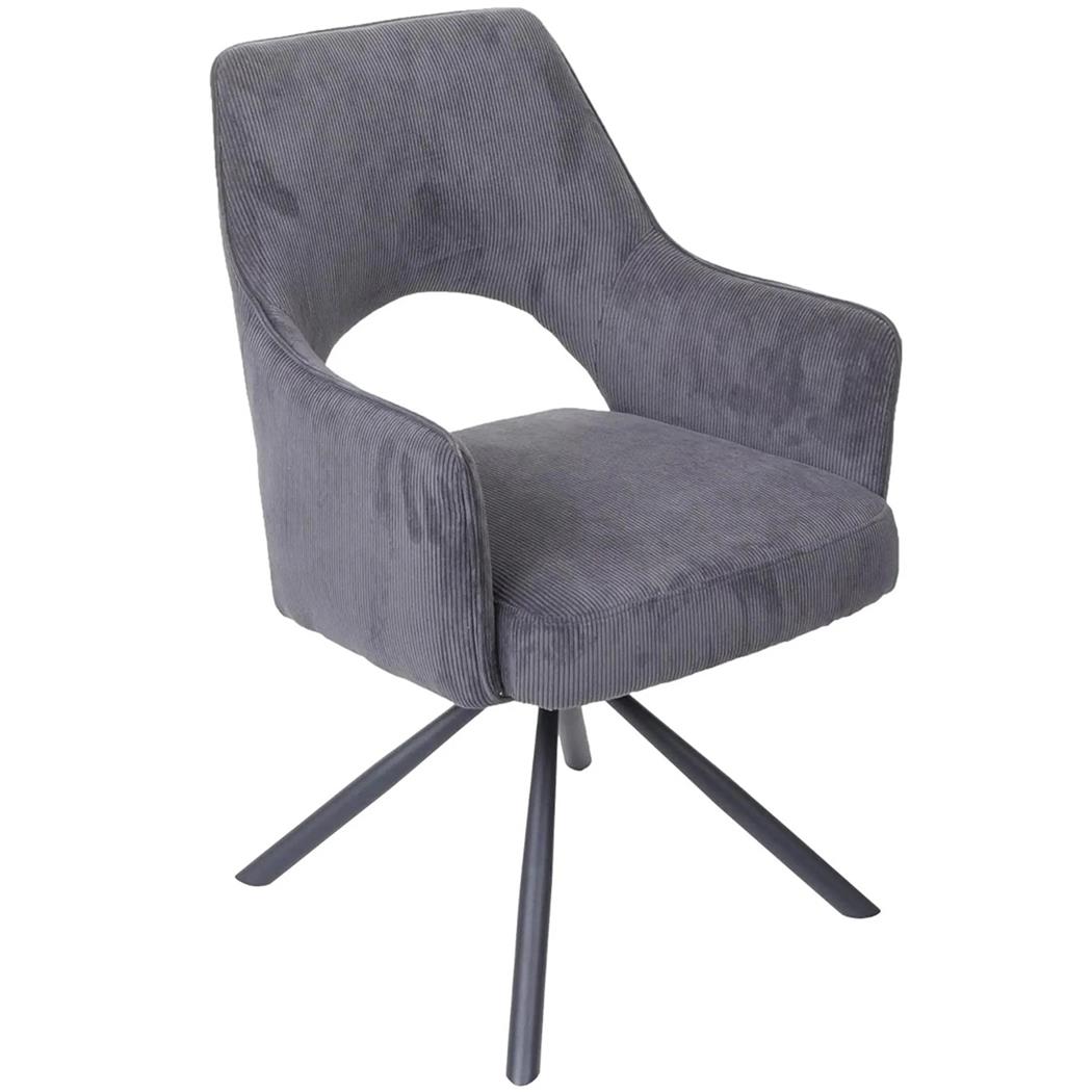 Chaise de Conférence ANNIE, Design Moderne et Original, Pivotante, en Tissu Gris Foncé