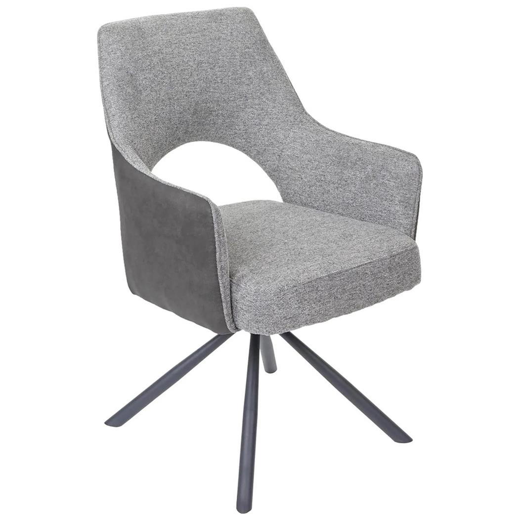 Chaise Conférence ANNIE, Design Moderne et Original, Pivotante, en Tissu Gris