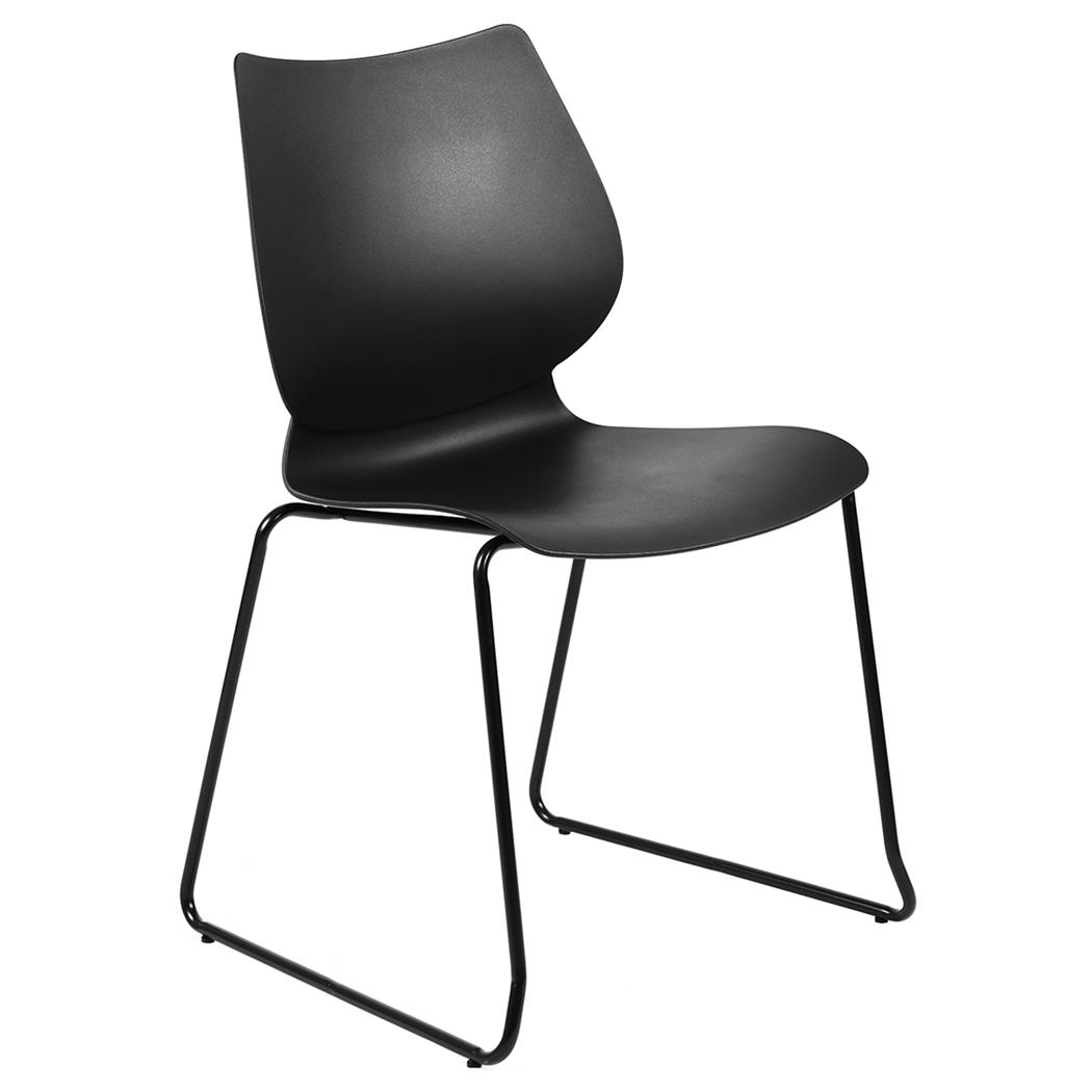 Chaise visiteur MARION, Empilable, Piètement Métallique Robuste, Noir