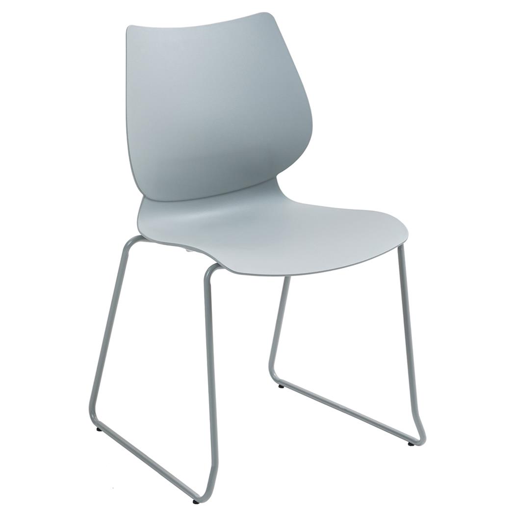 Chaise visiteur MARION, Empilable, Piètement Métallique Robuste, Gris