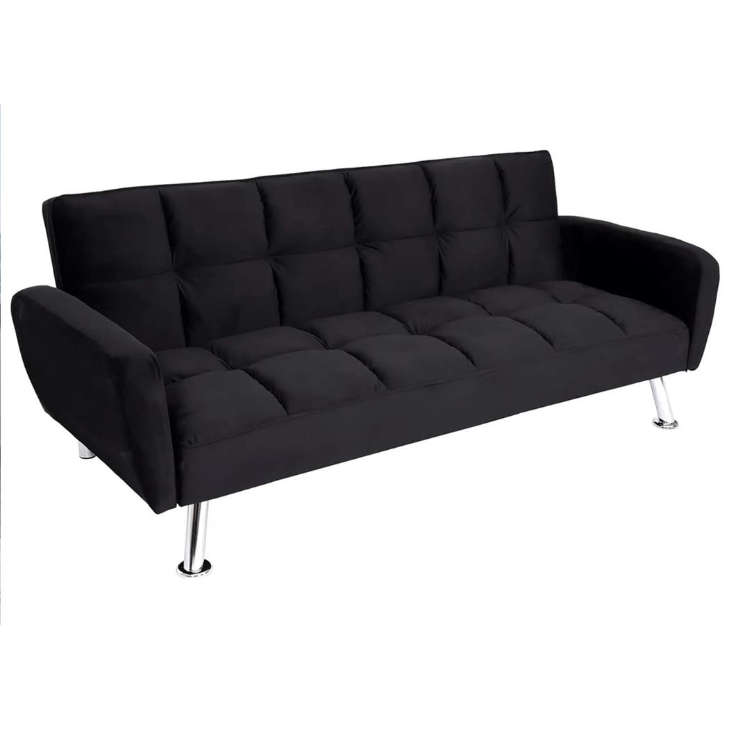 Canapé ERMES, Design Moderne et Élégant, Convertible En Lit, En Velours Noir