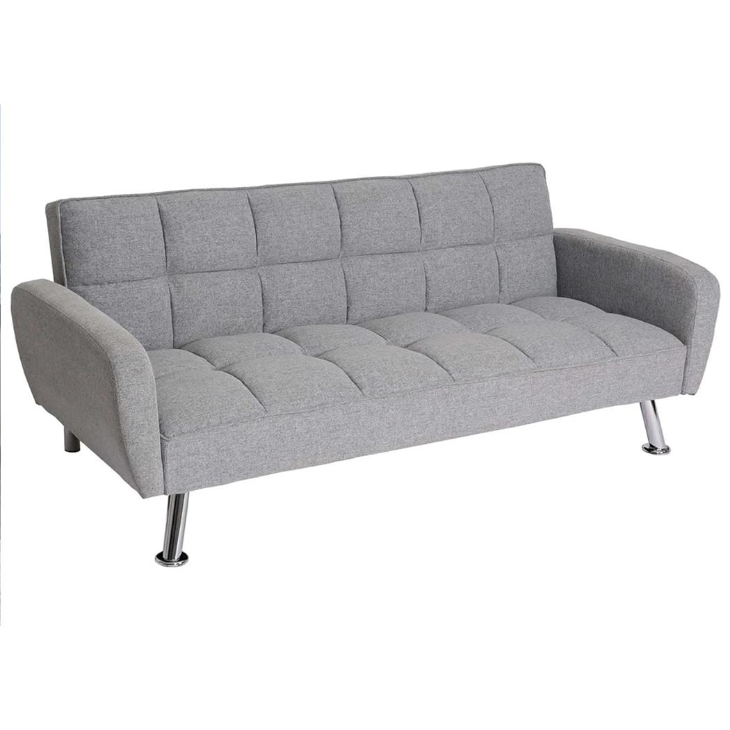 Canapé ERMES, Design Moderne et Élégant, Convertible En Lit, En Velours Gris