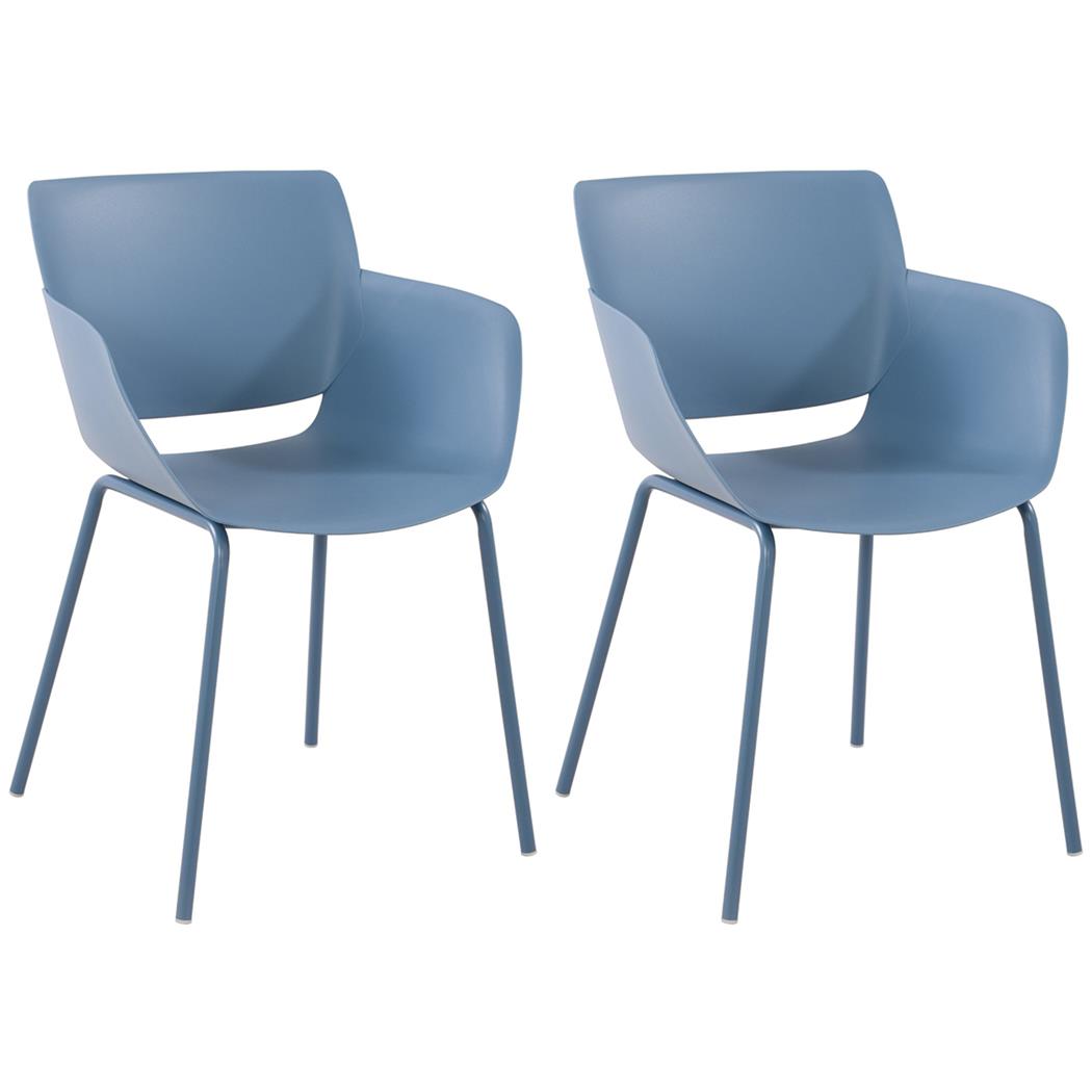 Lot de 2 Chaises Visiteur RIKO, Confortable, Polyvalente et Robuste, Bleu