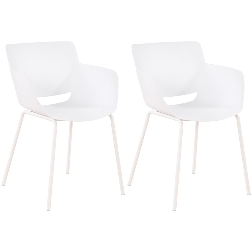Lot de 2 chaises visiteur RIKO, Confortable, Polyvalente et Robuste, Blanc