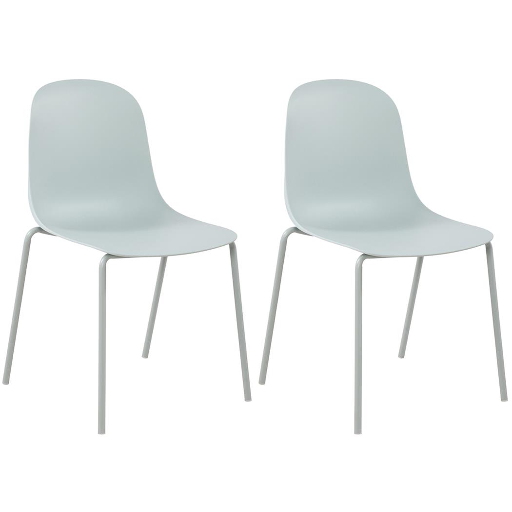 Lot de 2 Chaises Visiteur EMMA, Confortable, Polyvalente et Empilable, Bleu Clair