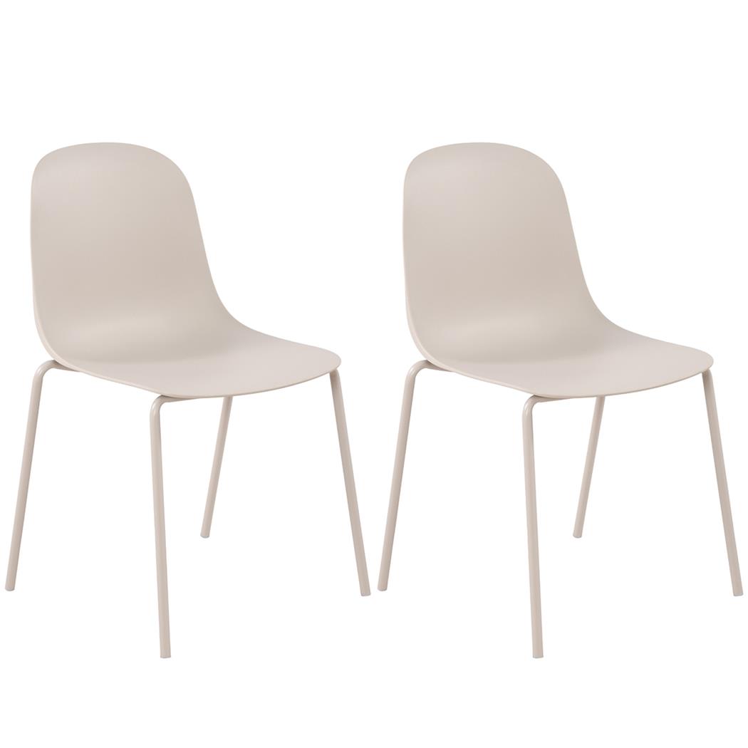 Lot de 2 Chaises Visiteur EMMA, Confortable, Polyvalente et Empilable, Gris Clair