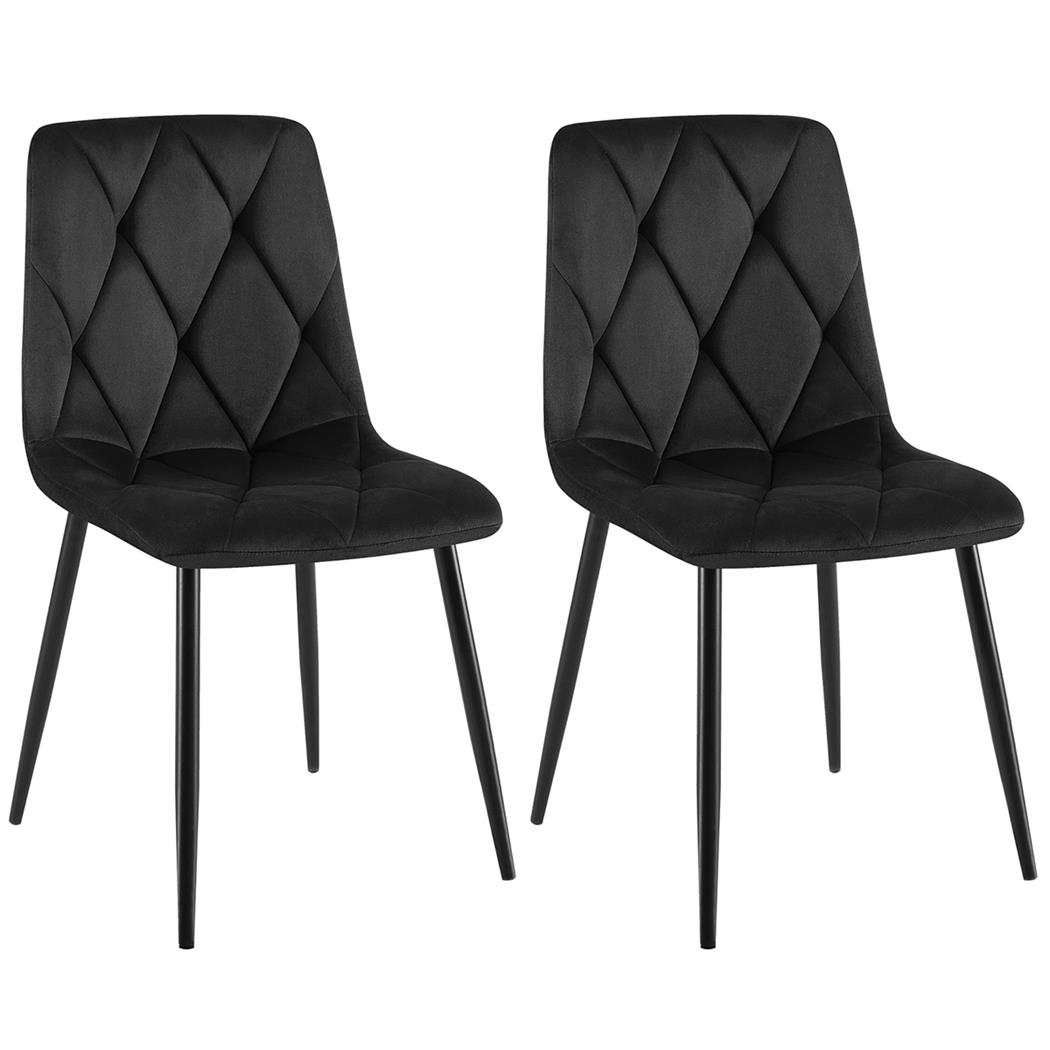 Lot de 2 Chaises visiteur SIAN, Elégance et Confort, Pieds métalliques, en Velours Noir