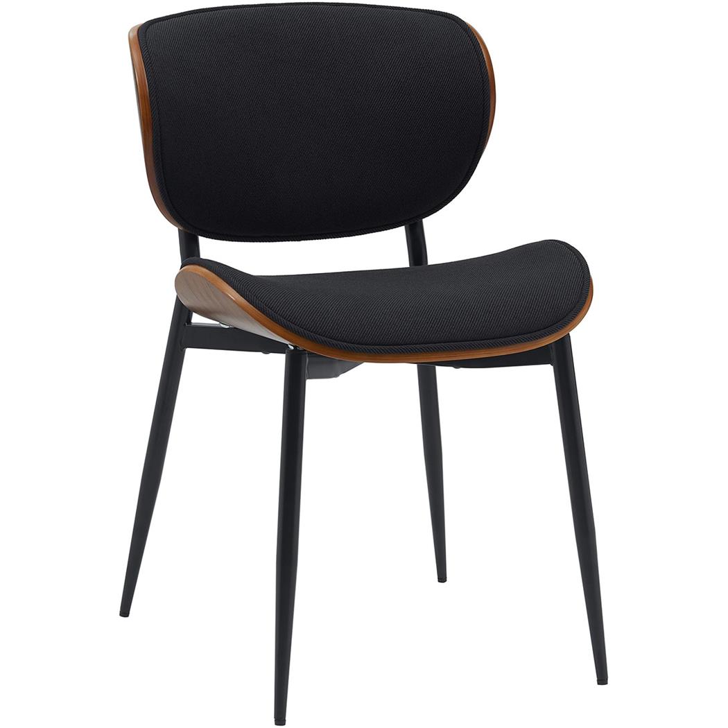 Chaise Visiteur BRONSON TISSU, Design Exclusif, Structure en Bois, Noir