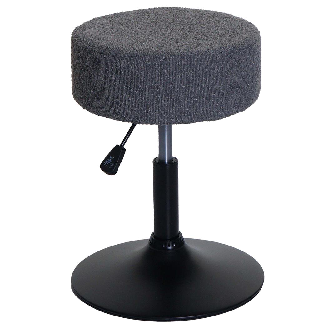 Tabouret BLOOM, Pivotant à 360°, Rembourrage Epais, En Tissu Gris Foncé