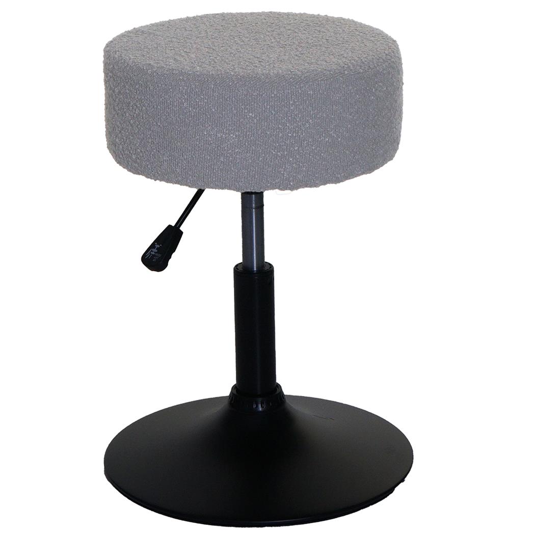 Tabouret BLOOM, Pivotant à 360°, Rembourrage Epais, En Tissu Gris Clair