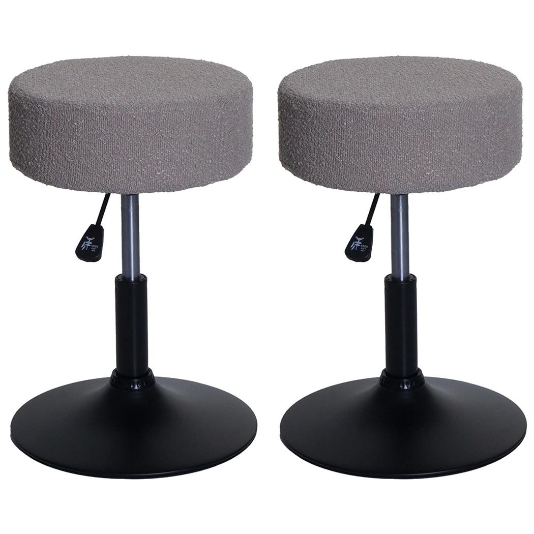 Lot de 2 Tabourets BLOOM, Pivotant à 360°, Rembourrage Epais, En Tissu Taupe