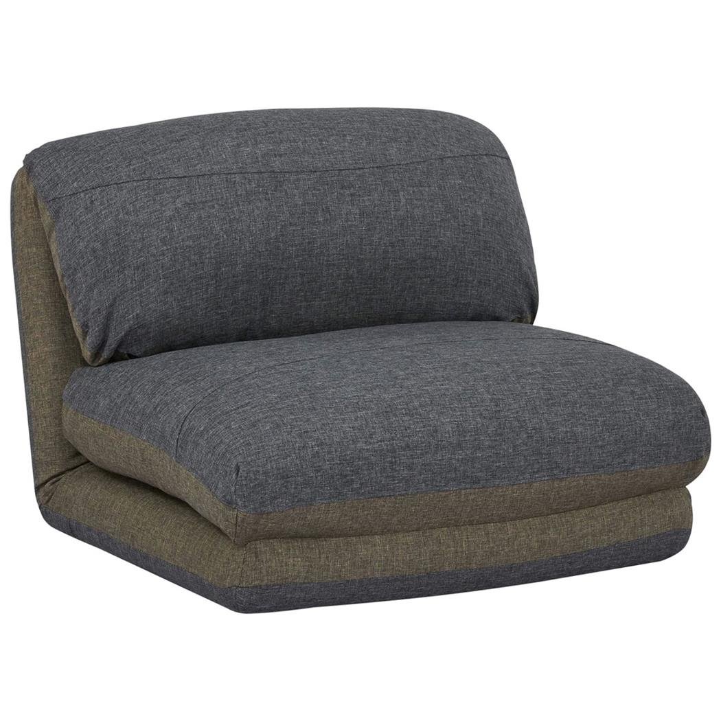 Chauffeuse NANTES, Convertible en Lit, Confortable et Polyvalente, en Tissu, Kaki et Gris Foncé