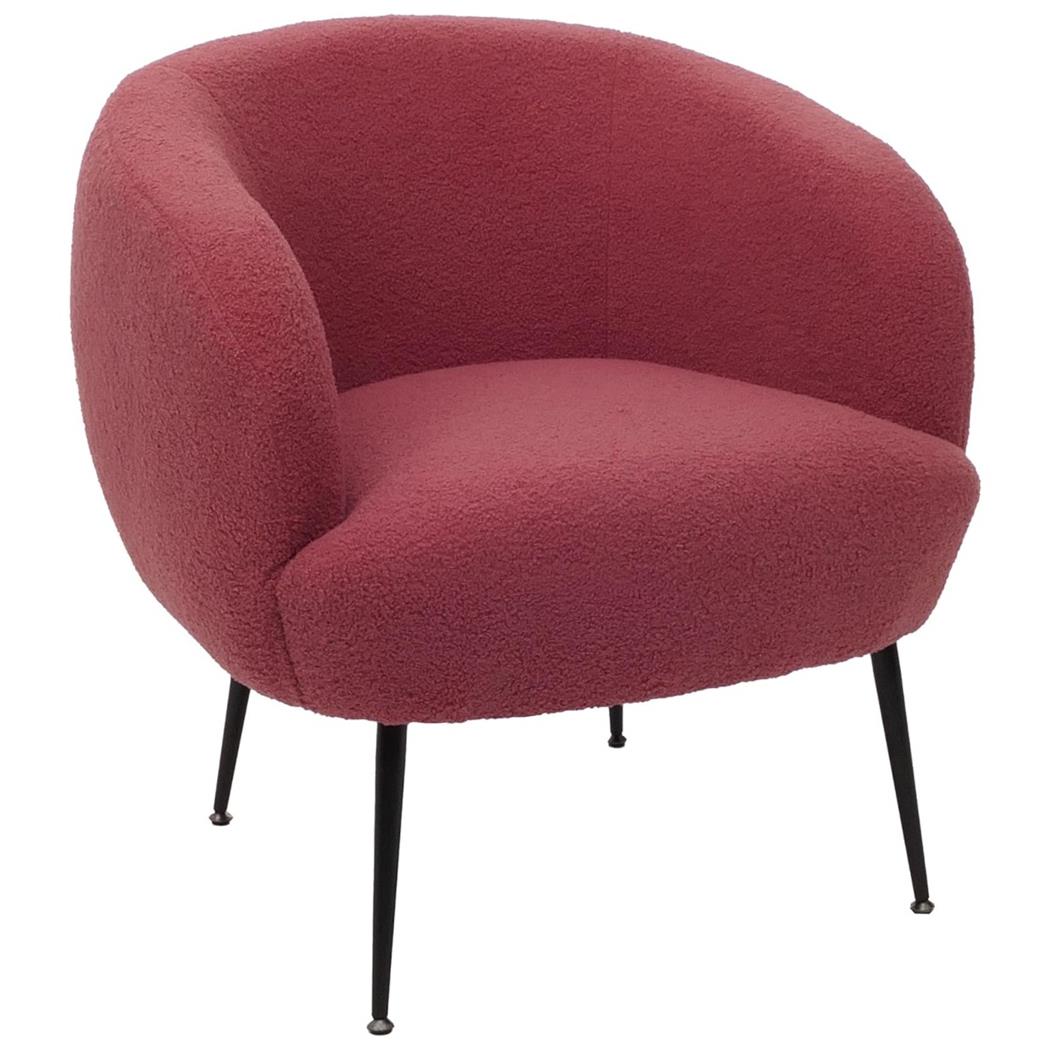 Fauteuil visiteur HARMONY, Grand Rembourrage, Design Moderne, en Tissu, Rose Foncé