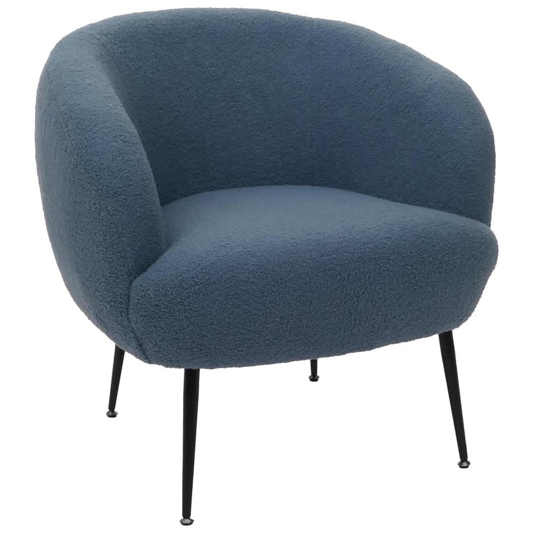 Fauteuil visiteur HARMONY, Grand Rembourrage, Design Moderne, en Tissu, Bleu