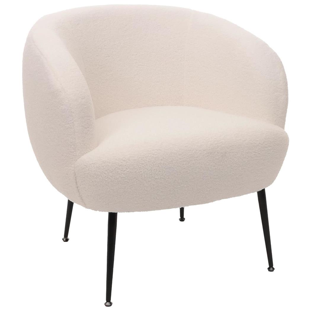 Fauteuil visiteur HARMONY, Grand Rembourrage, Design Moderne, en Tissu, Blanc