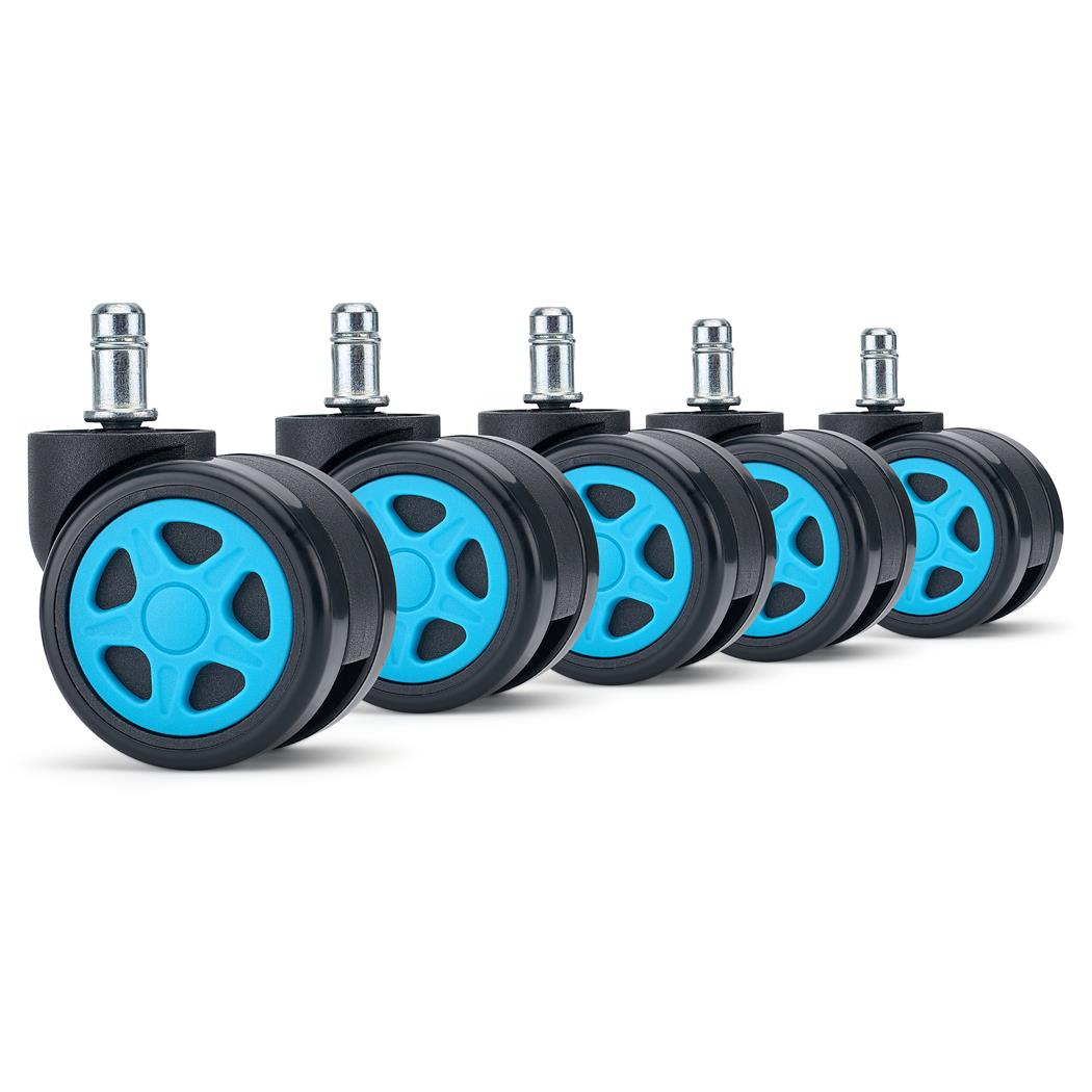 5x Roulettes pour Sols Durs SPEED 11x50mm, Design Sportif, Turquoise