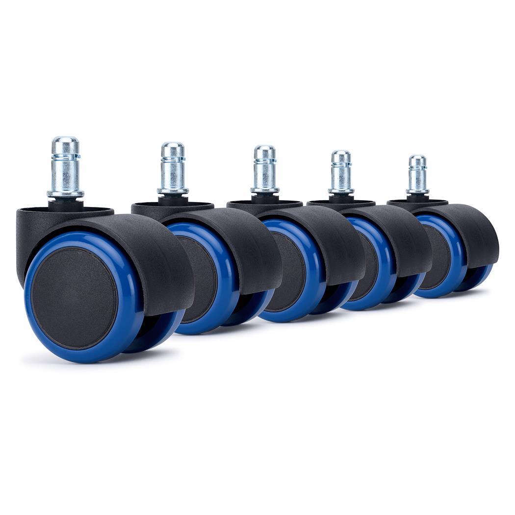 5x Roulettes pour Sols Durs VELO, 11x50mm, Bleu