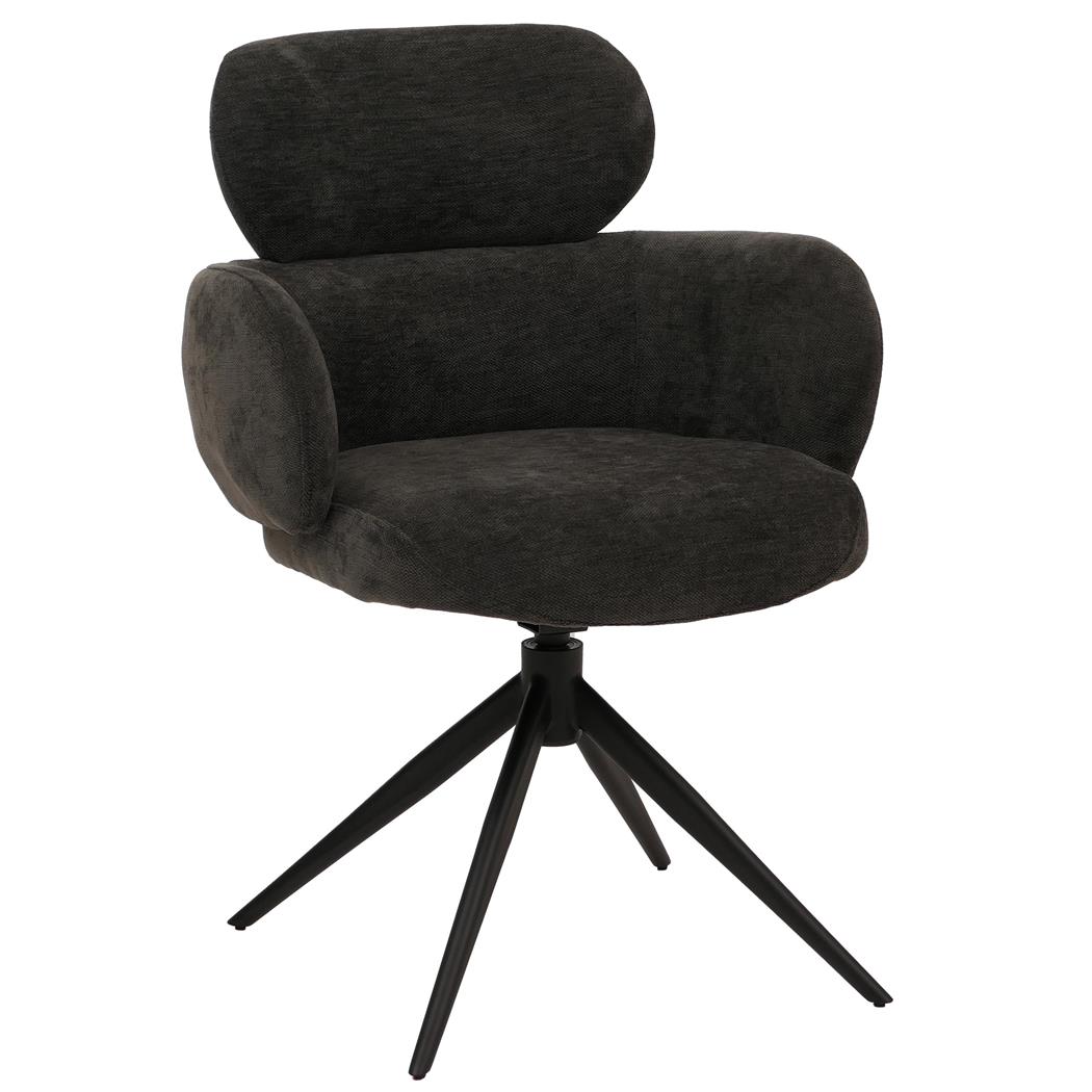Fauteuil Visiteur LINDEN, Assise Pivotante, Rembourrage Confortable, couleur Anthracite