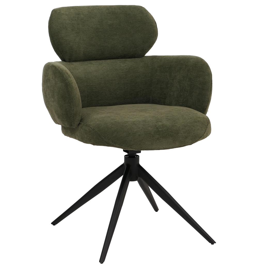 Fauteuil Visiteur LINDEN, Assise Pivotante, Rembourrage Confortable, couleur Vert