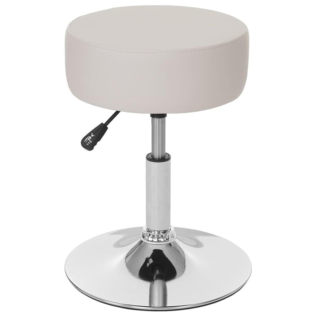 Tabouret DANKO, Pivotant à 360°, Rembourrage Epais, En Cuir, Crème