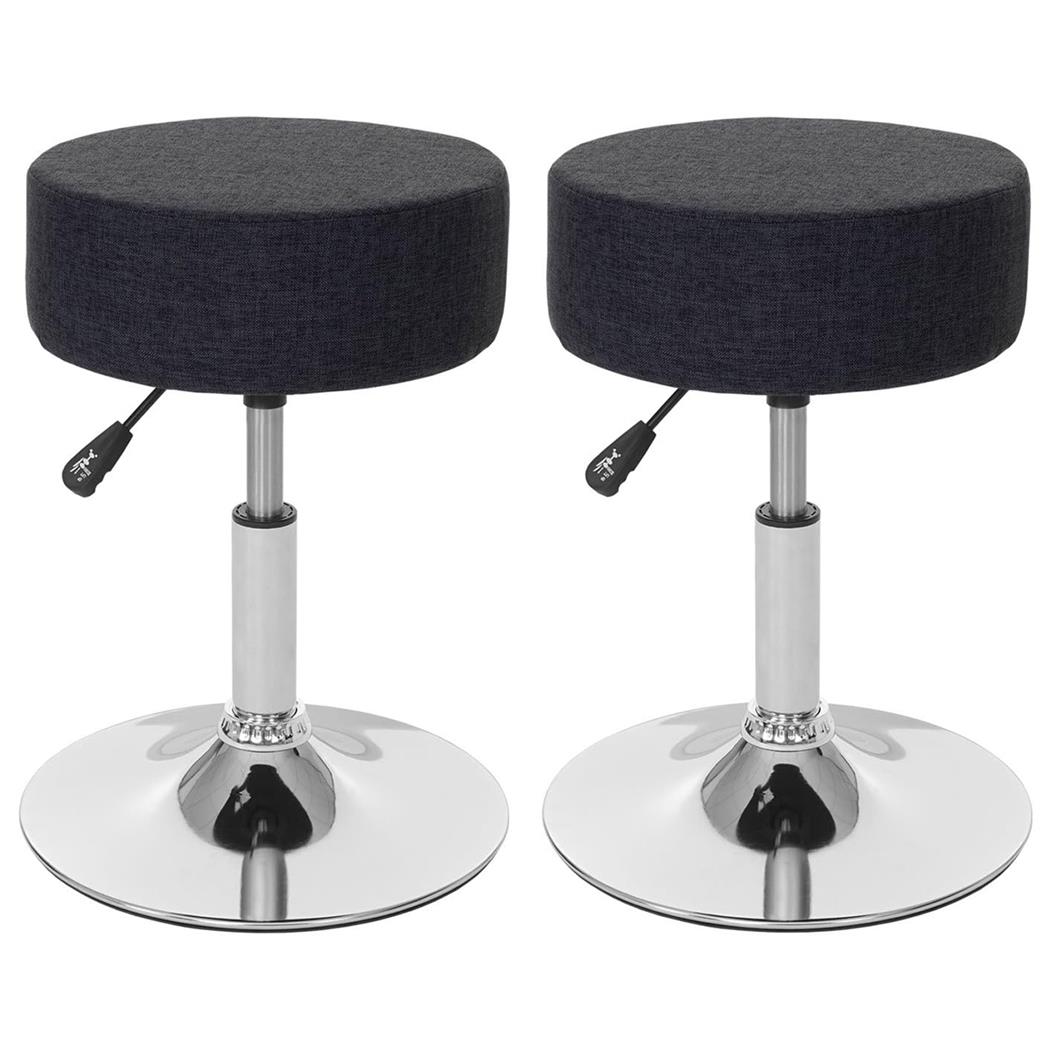 Lot de 2 Tabourets DANKO, Pivotants à 360°, Rembourrage Epais, En Tissu, Gris Foncé