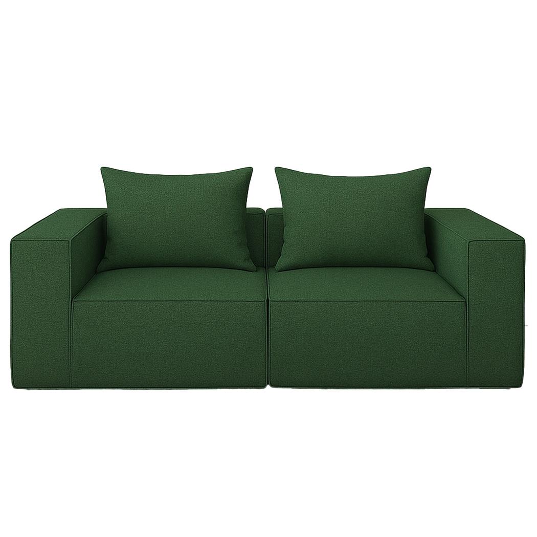 Canapé Modulable 2 places NANUK, Rembourrage Épais, En Tissu, Vert