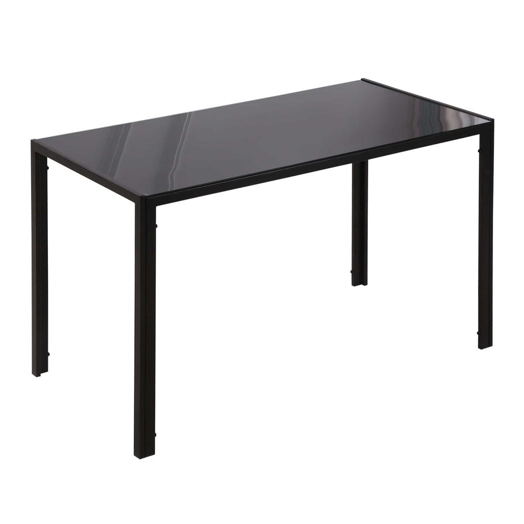 Table de réunion MAPUTO, 120 x 60 x 75 cm, Structure Métallique et Verre Trempé, Noir