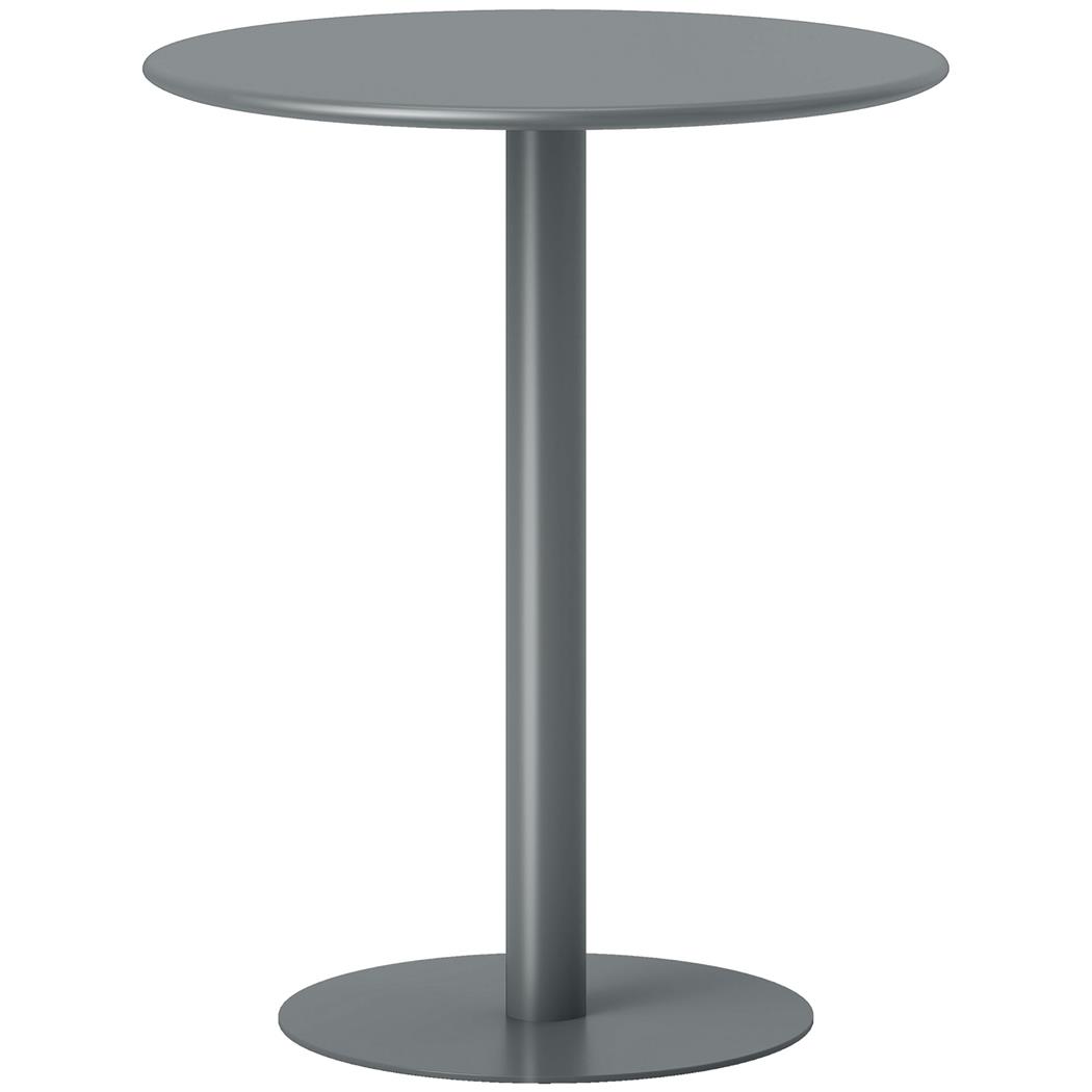 Table de Réunion PRIKA, Dimensions Ø60 x 72 cm, Structure en Acier, Gris