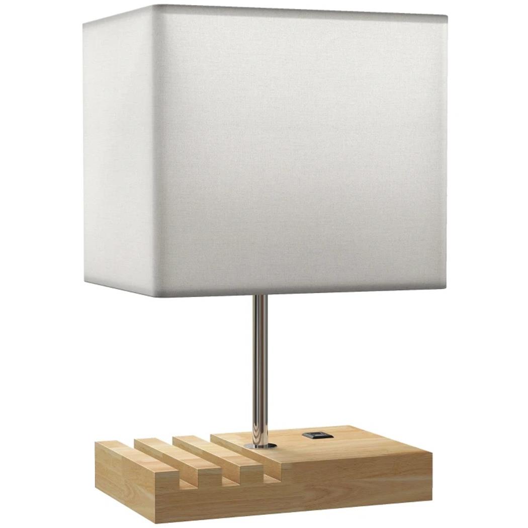 Lampe de bureau EKO, Design Tendance, Rangements et Ports USB, Blanc