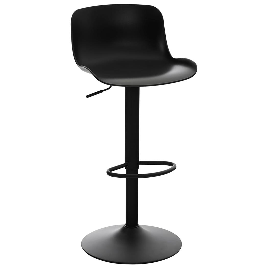Tabouret de Bar HULUN, Structure en Polypropylène, Design Moderne, Noir