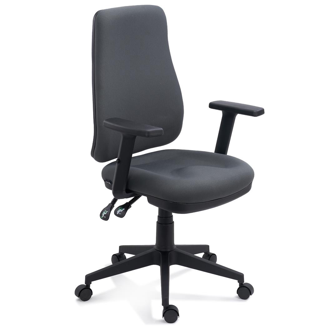 Chaise de Bureau FOCUS, Réglages Ergonomiques, En maille et Tissu, Gris