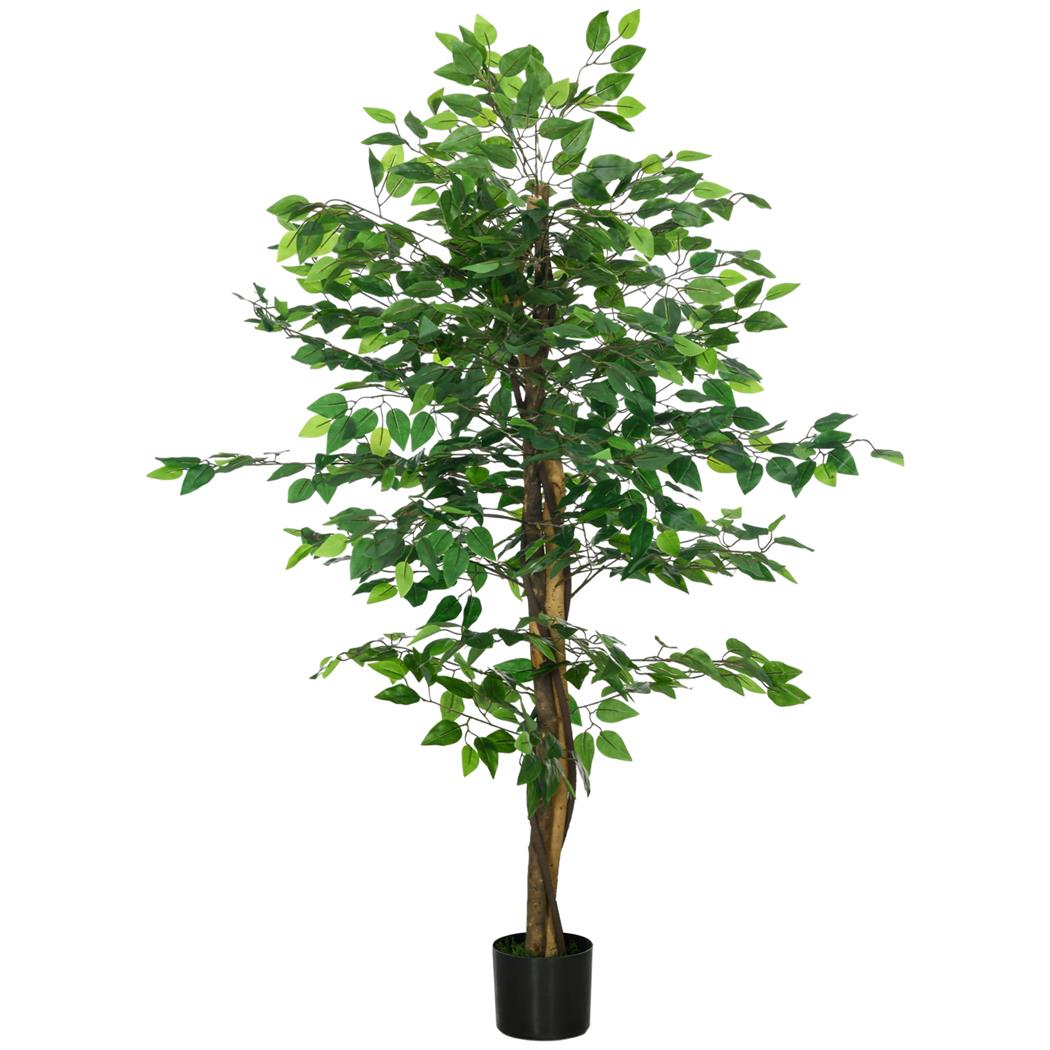 Plante de Bureau VIRA, Hauteur 150cm, Ficus Artificiel avec Pot Inclus