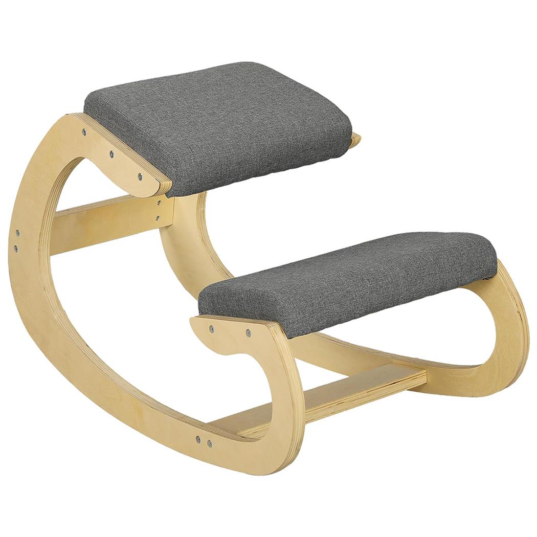 Siège Assis-genoux Ergonomique YOSI, Structure en Bois, en Tissu, Gris
